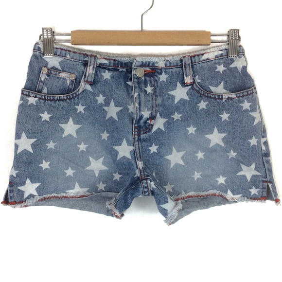 No Boundaries Pants - XSOLDX Red White Blue Cut Off Jean 4th July Short